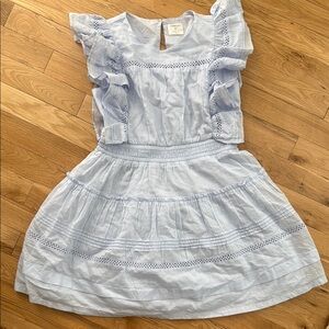 Crewcuts by J.Crew Blue Pleated Sundress | Size 10 | Flutter Sleeves